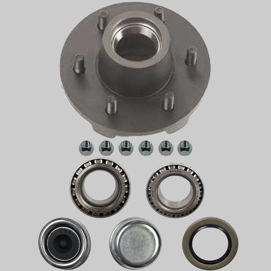 Idler Hub Assembly for 6,000 lb Axles - 6 on 5 1/2 1/2 - 1/2" Studs - 2 1/4" Seals