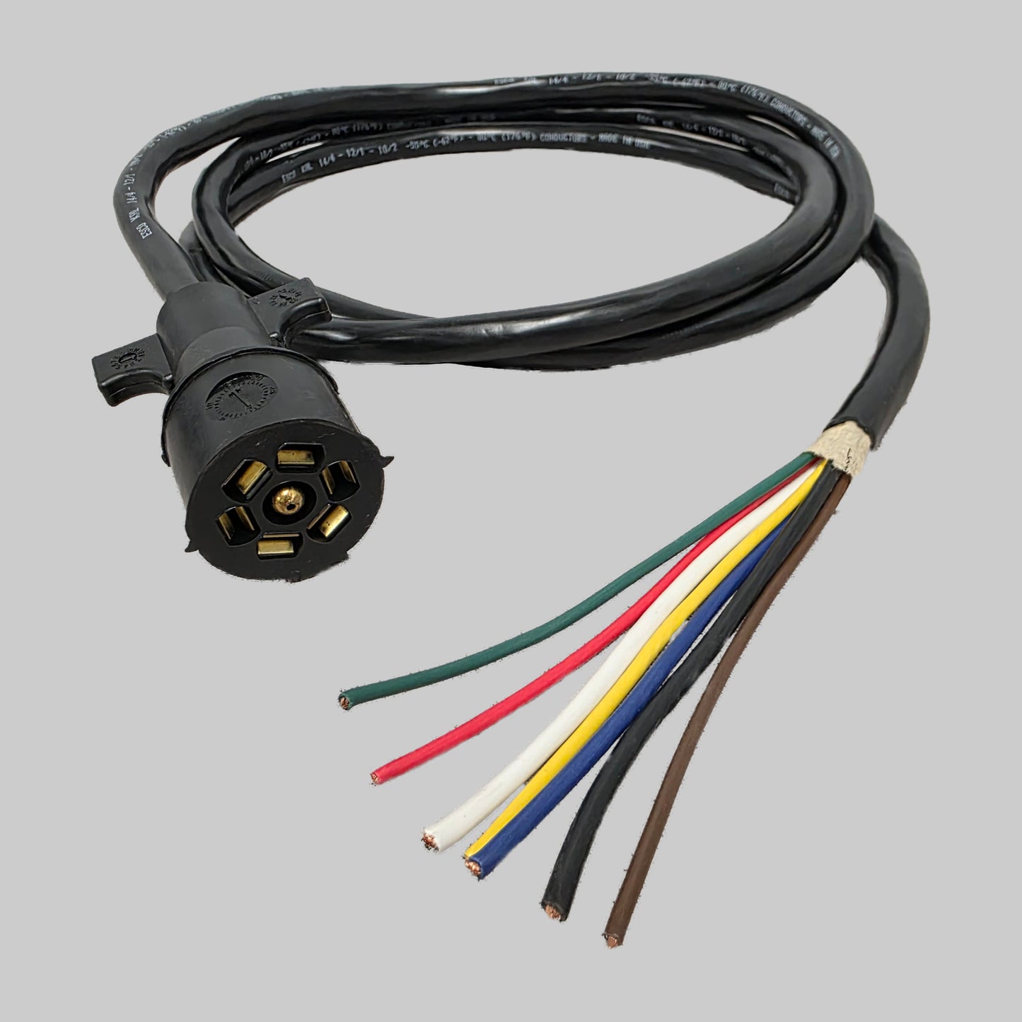 7-Way Trailer Plug Cord Wiring Harness - 8' long