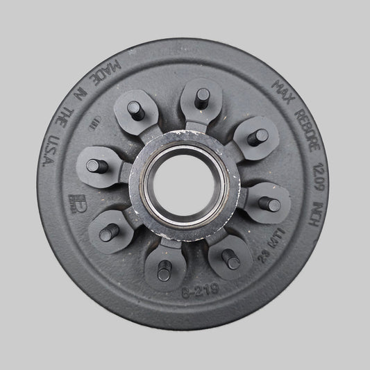 Dexter® 12" x 2" Trailer Brake Drum - 1/2" Stud - 8 x 6.5" for a 7,000 lbs. Axle - 008-219-04