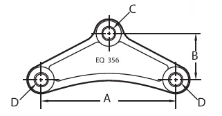 TruRyde® Triangular Equalizer for 1.75" Wide Double-Eye Springs - 9/16" Center Hole - 6.13" Long - For 3,500-6,000 lb Axles