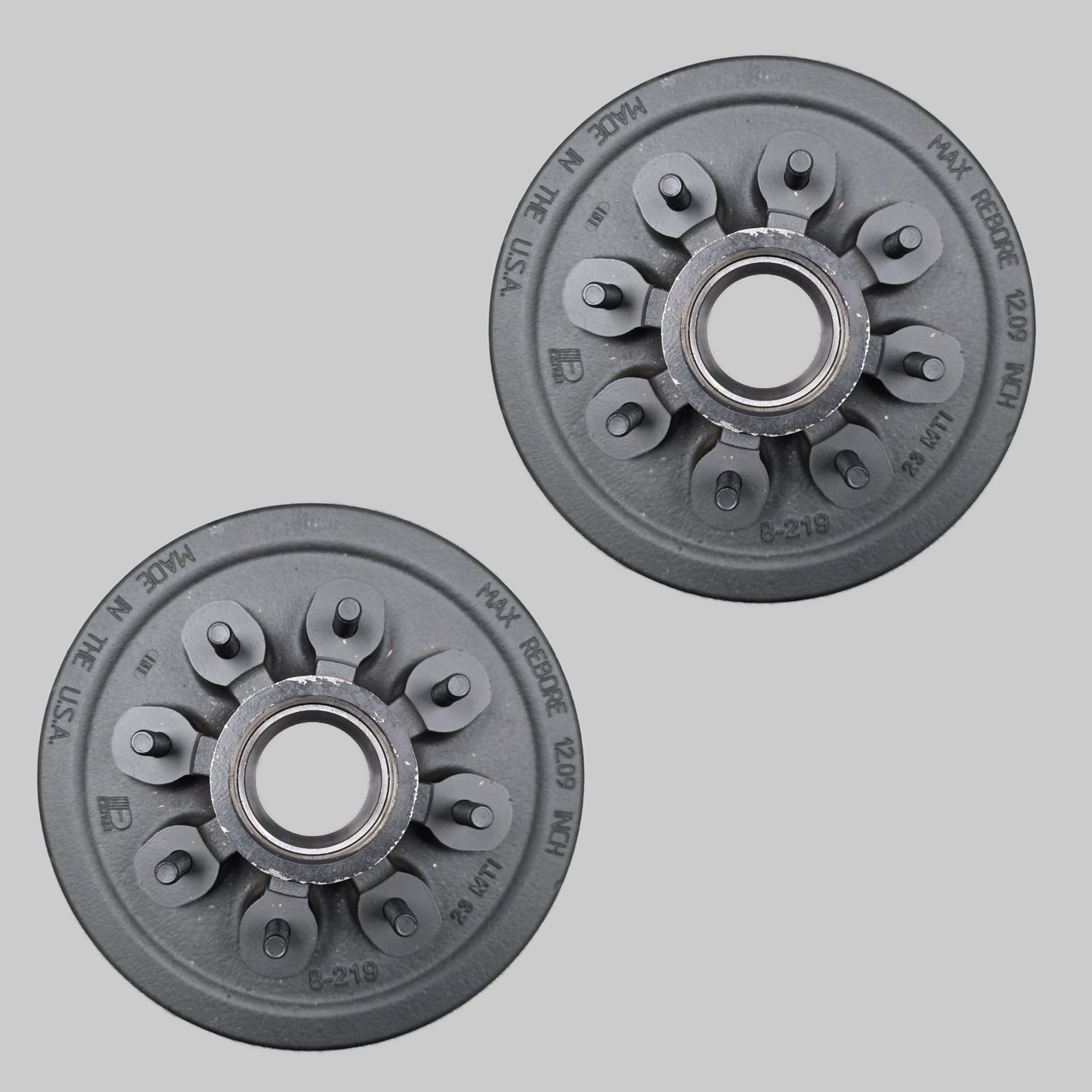 Dexter® 12" x 2" Trailer Brake Drum Kit - 1/2" Stud - 8 x 6.5" for a 7,000 lbs. Axle - 008-219-04