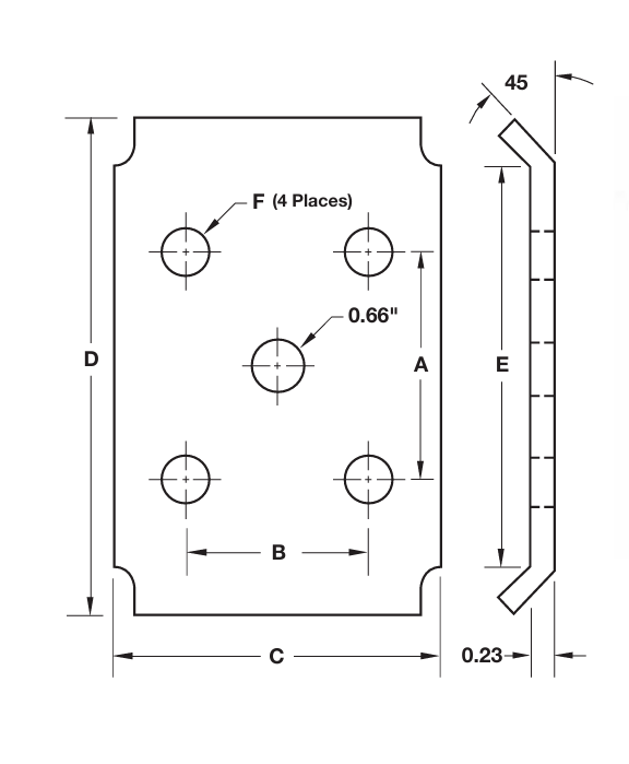 U-Bolt Plate, 3" Tube Diameter - 1.75" Spring