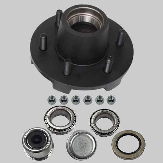 Idler Hub Assembly for 5,000 lb Axles - 6 on 5 1/2 1/2 - 1/2" Studs - 2 1/4" Seals