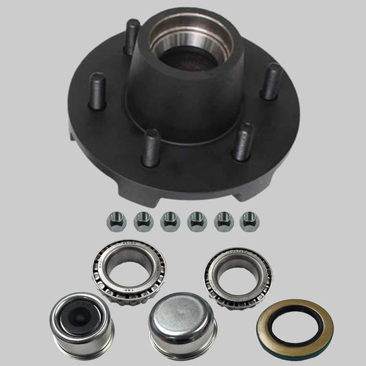 Idler Hub Assembly for 5,000 lb Axles - 6 on 5 1/2 1/2 - 1/2" Studs - 2 1/8" Seals