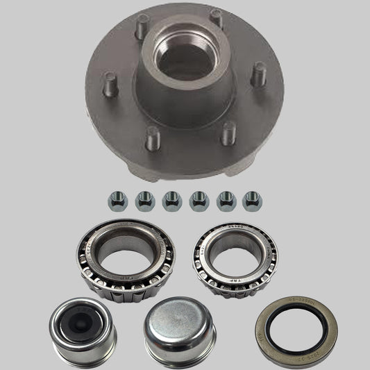 Idler Hub Assembly for 6,000 lb Axles - 6 on 5 1/2 1/2 - 1/2" Studs - 2 1/4" Seals
