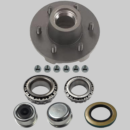 Idler Hub Assembly for 6,000 lb Axles - 6 on 5 1/2 1/2 - 1/2" Studs - 2 1/8" Seals