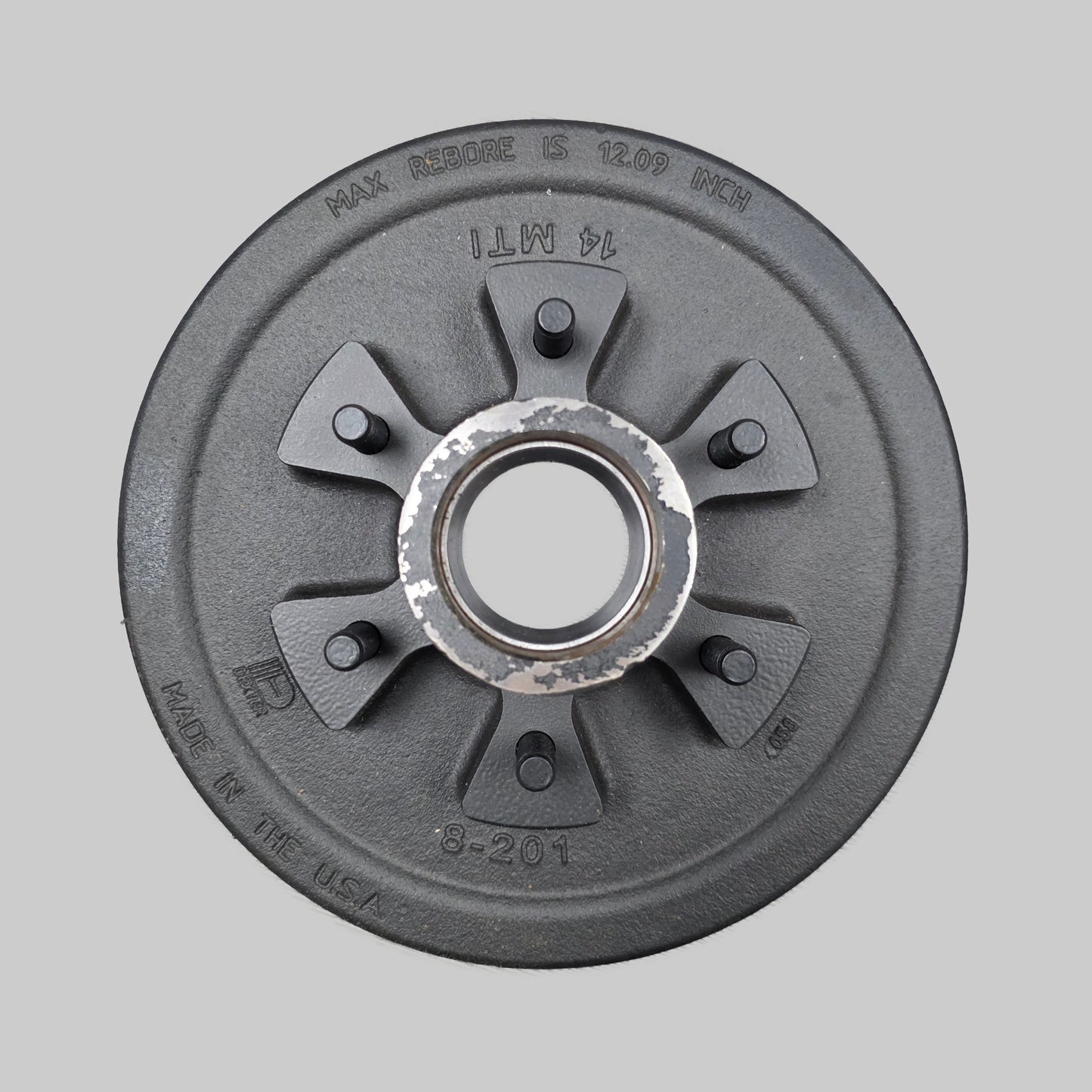 Dexter® 12" x 2" Trailer Brake Drum - 1/2" Stud - 6 x 5.5" for a 6,000 lbs. Axle - 008-201-09