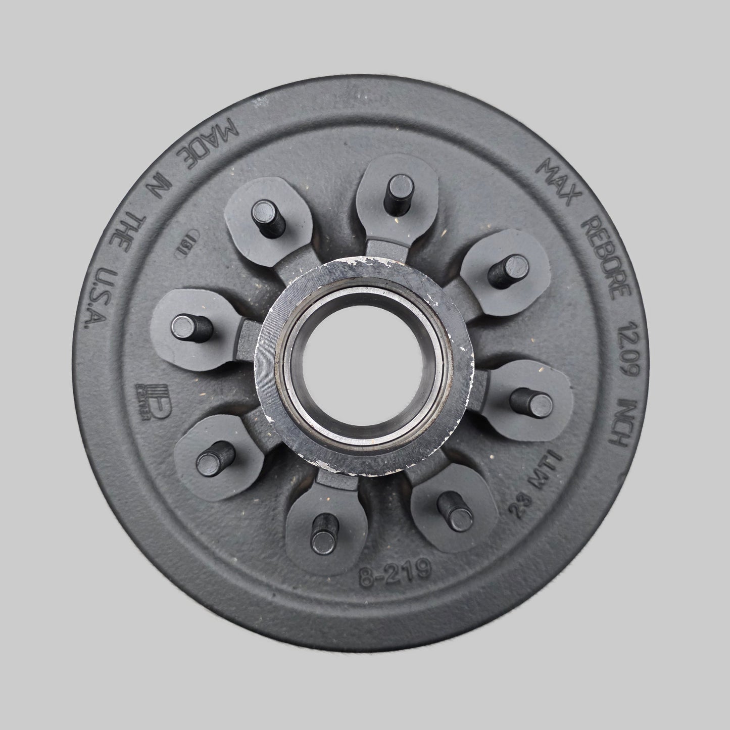 Dexter® 12" x 2" Trailer Brake Drum - 1/2" Stud - 8 x 6.5" for a 7,000 lbs. Axle - 008-219-04