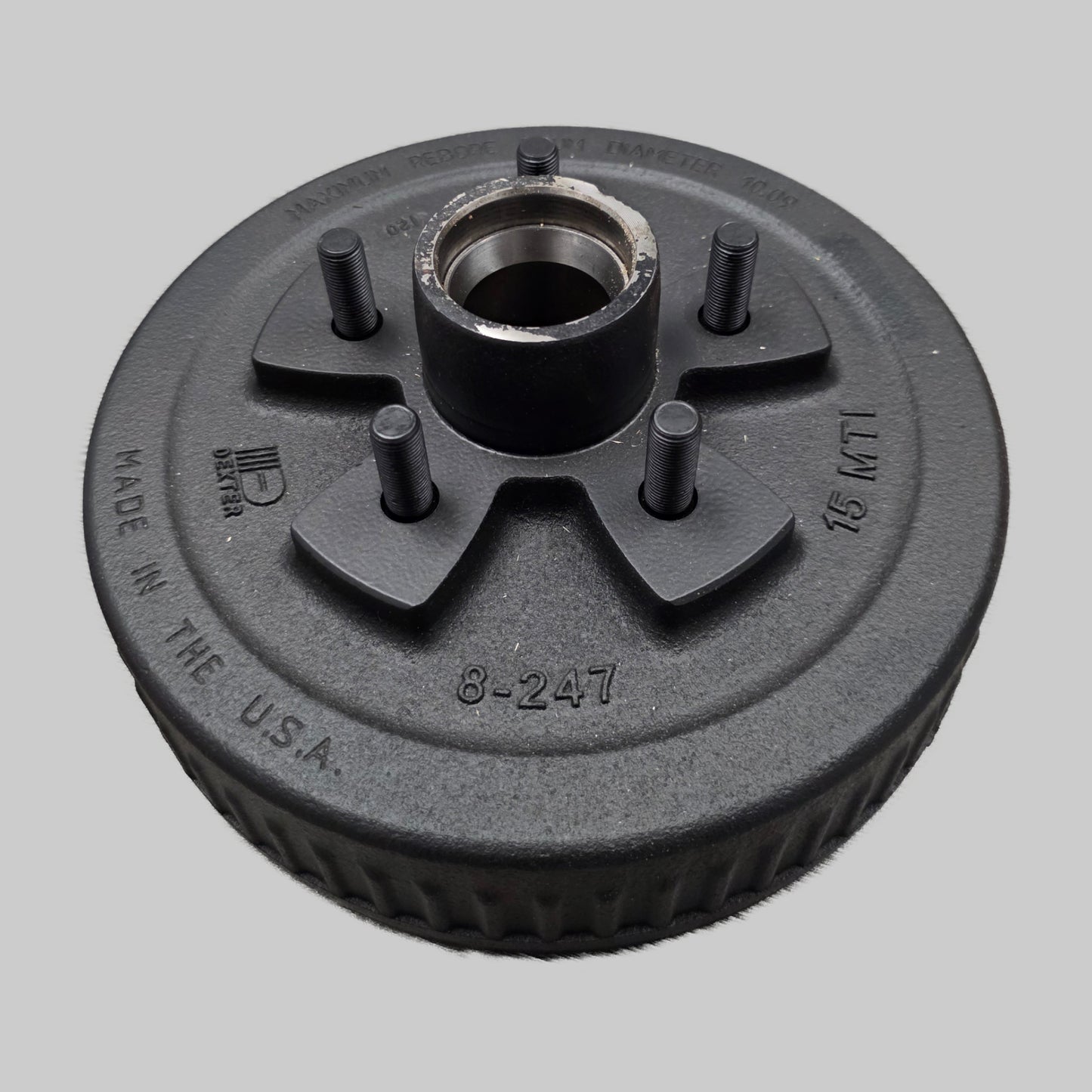 Dexter® 10" x 2 1/4" Trailer Brake Drum - 1/2" Stud - 5 on 4.5" for a 3,500 lbs. Axle - 008-247-05