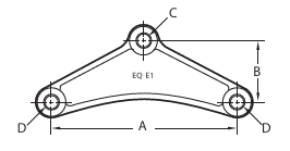 TruRyde® Curved Equalizer for 1.75" Wide Double-Eye Springs - 9/16" Center Hole - 7 3/4" Long - For 2,000-7,000 lb Axles
