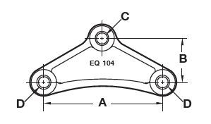 TruRyde® Triangular Equalizer for 1.75" Wide Double-Eye Springs - 9/16" Center Hole - 5.75" Long - For 3,500-6,000 lb Axles
