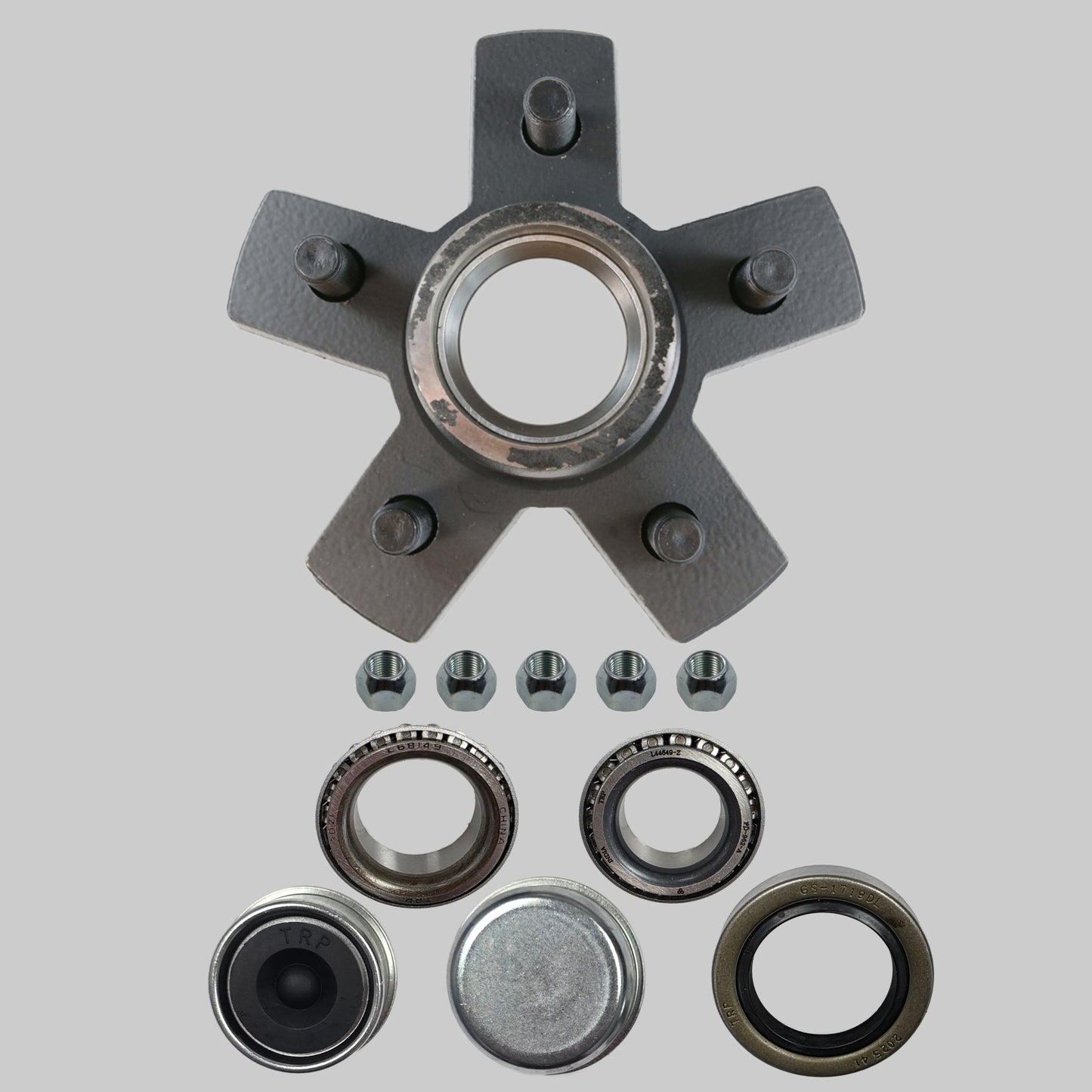 Idler Hub Assembly for 3,500 lb Axles - 5 on 4 1/2 - 1/2" Studs