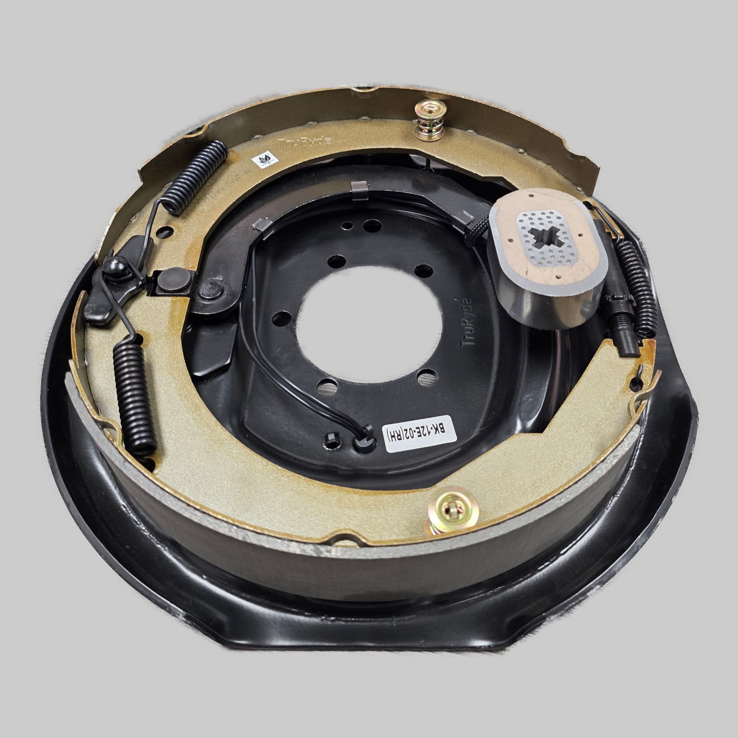 TruRyde® 12" x 2" Electric Trailer Brake - Right-Hand Side - 5-Bolt Mount - For 7,000 lbs Axles (3,500 lbs. Each) - BK-12E-02