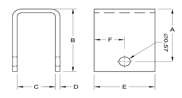 Double-Eye Axle Hanger - for 3,500 lbs. Axles