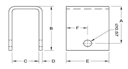 Double-Eye Axle Hanger - for 3,500 lbs. Axles