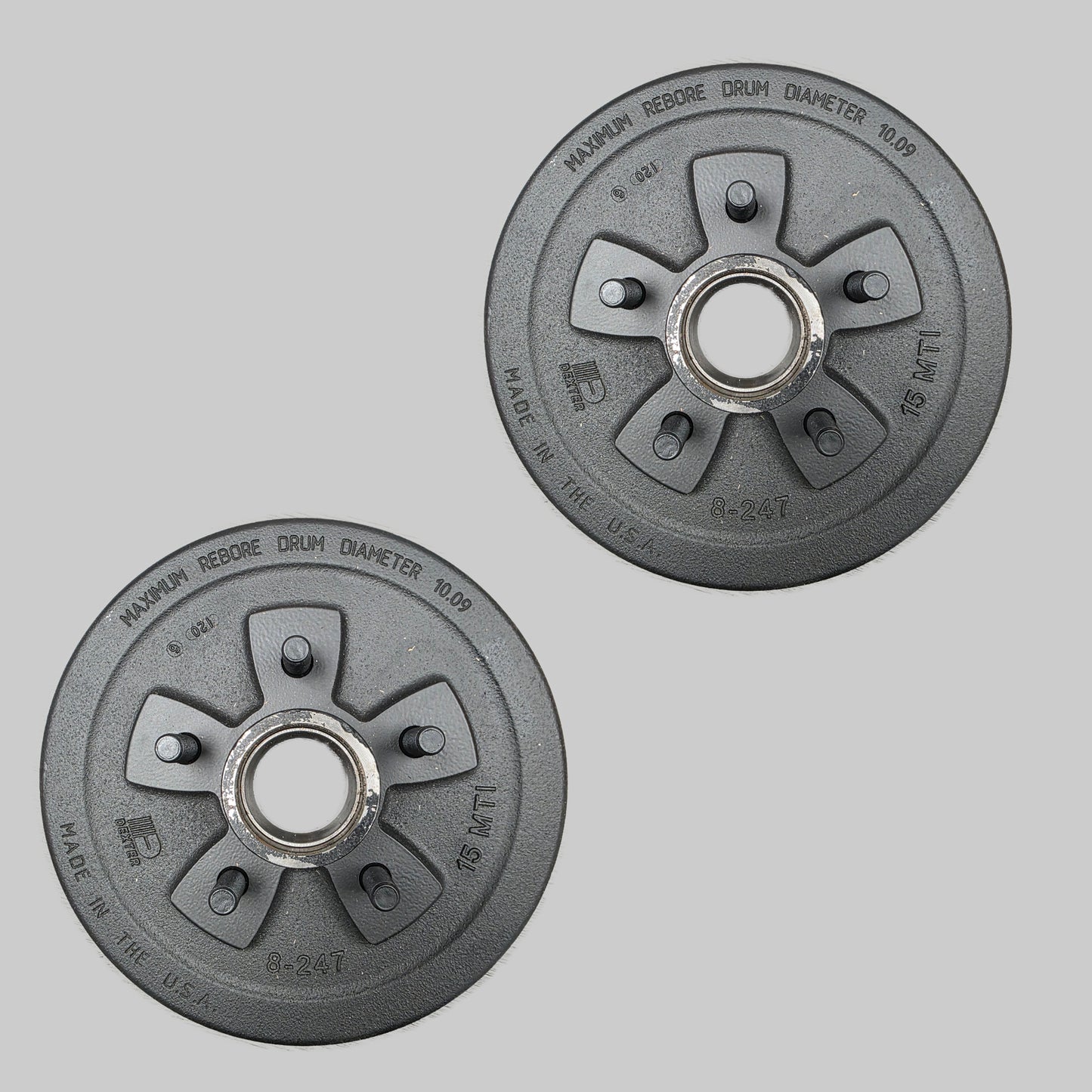 Dexter® 10" x 2 1/4" Trailer Brake Drum Kit - 1/2" Stud - 5 on 4.5" for a 3,500 lbs. Axle - 008-247-05