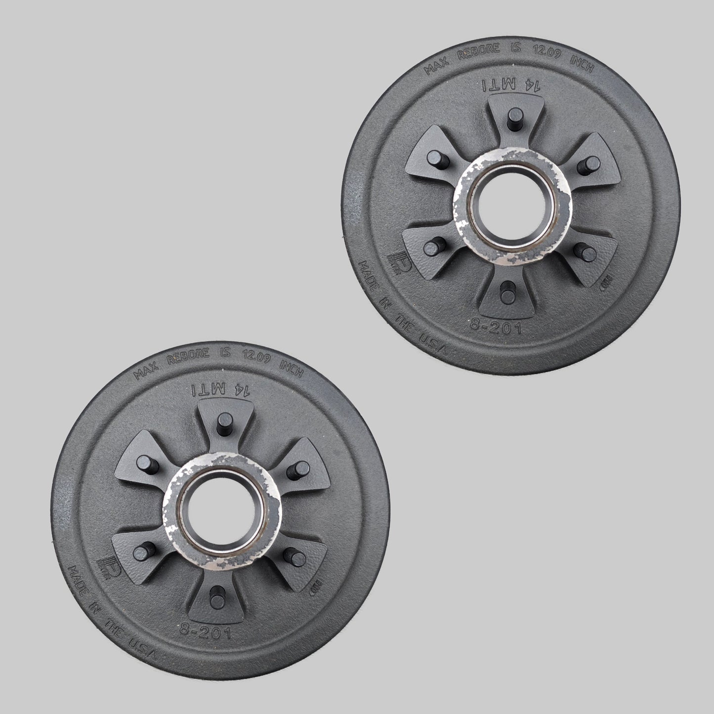 Dexter® 12" x 2" Trailer Brake Drum Kit - 1/2" Stud - 6 x 5.5" for a 6,000 lbs. Axle - 008-201-09